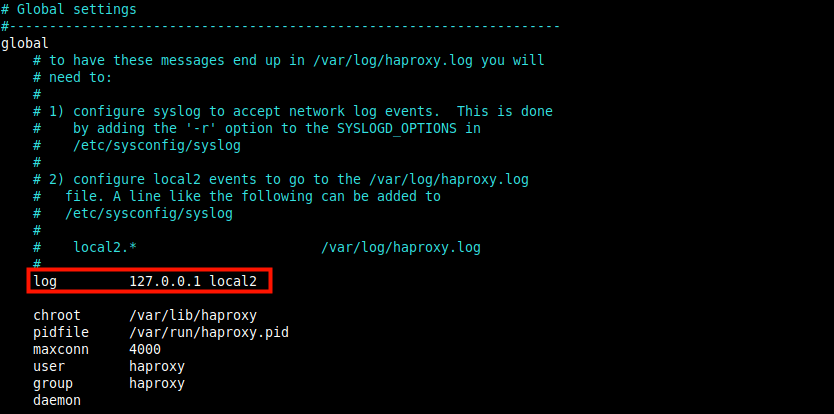 HAProxy Default Log Parameter