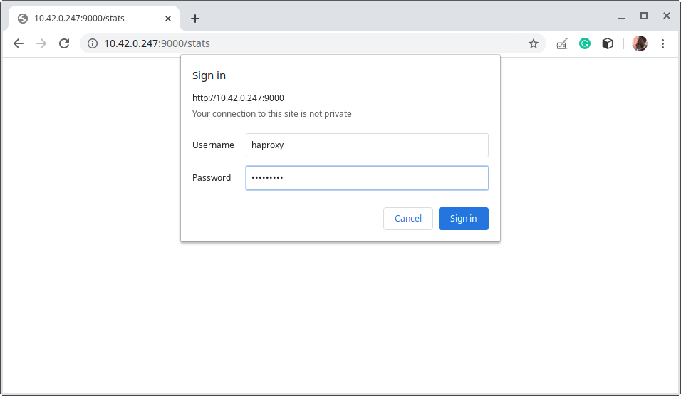 HAProxy Stats Login Page