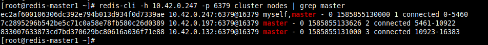 List Redis Cluster Masters