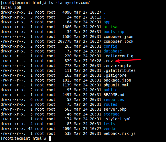 List Laravel Files