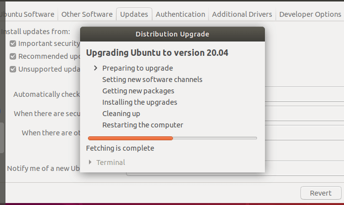 Upgrading Ubuntu to Version 20.04