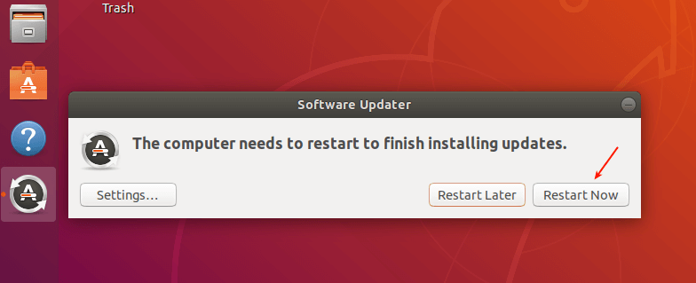  Reiniciar para aplicar Actualizaciones de Ubuntu 