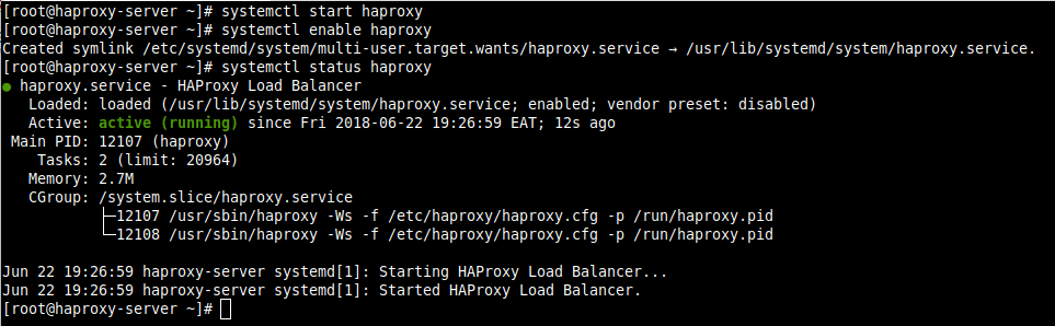 Verify HAProxy Status in CentOS 8