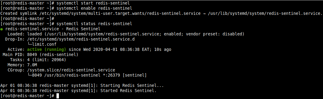 Start Redis Sentinel Service