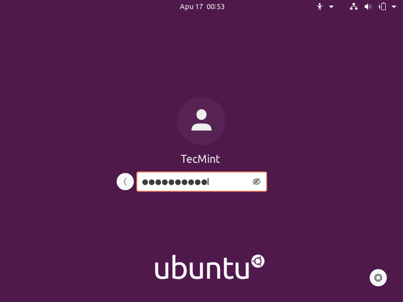 Ubuntu 20.04 Login