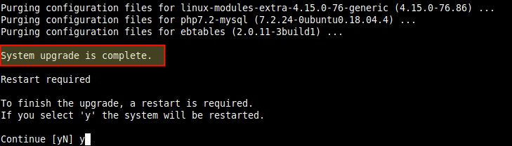 Actualización de Ubuntu completada