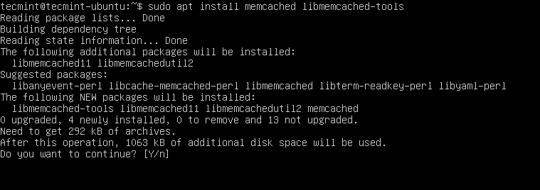 Install Memcached in Ubuntu 20.04