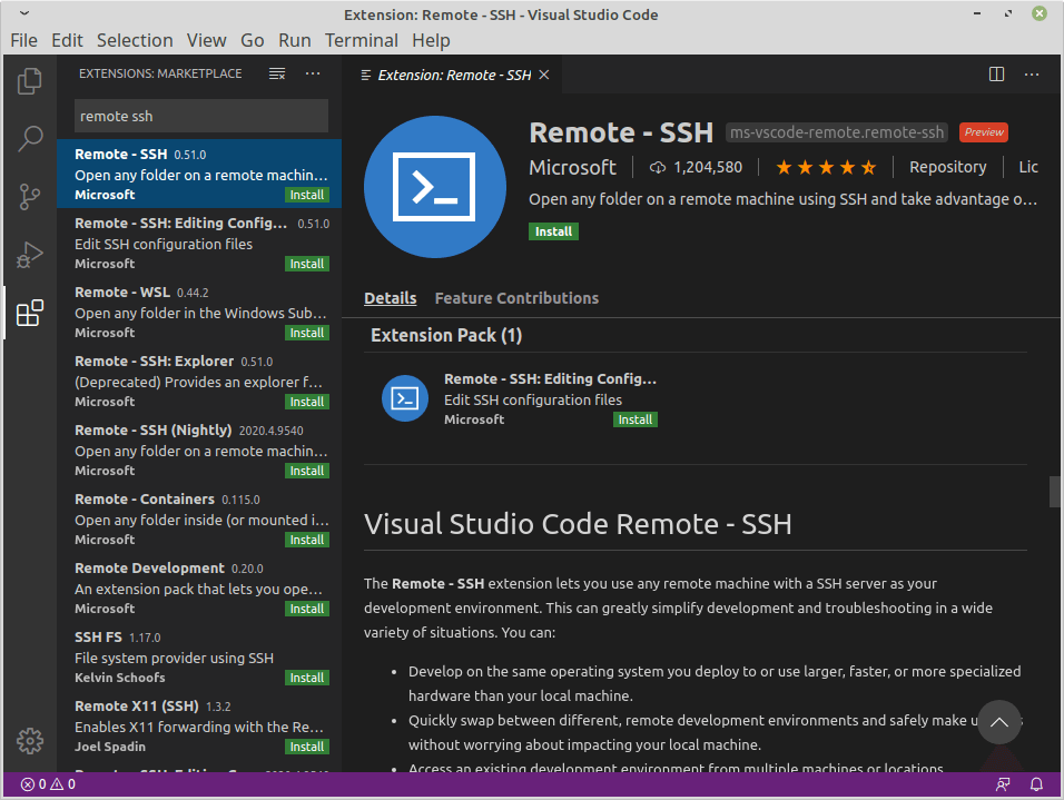 Install Remote SSH in VSCode