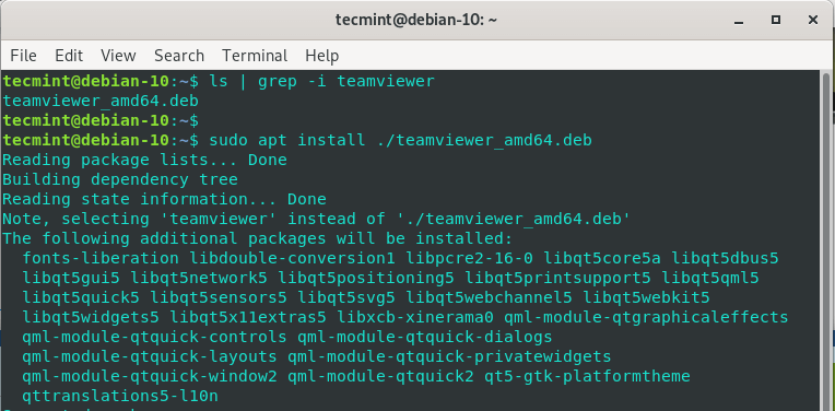 Install TeamViewer on Debian