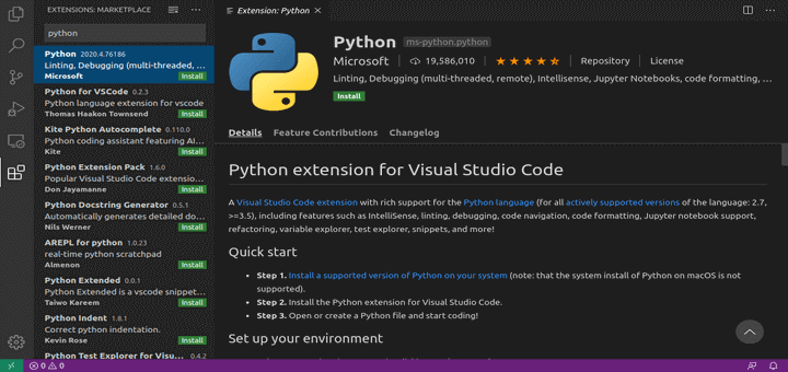 Setup Visual Studio Code for Python