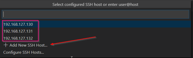 VSCode Add New SSH Host