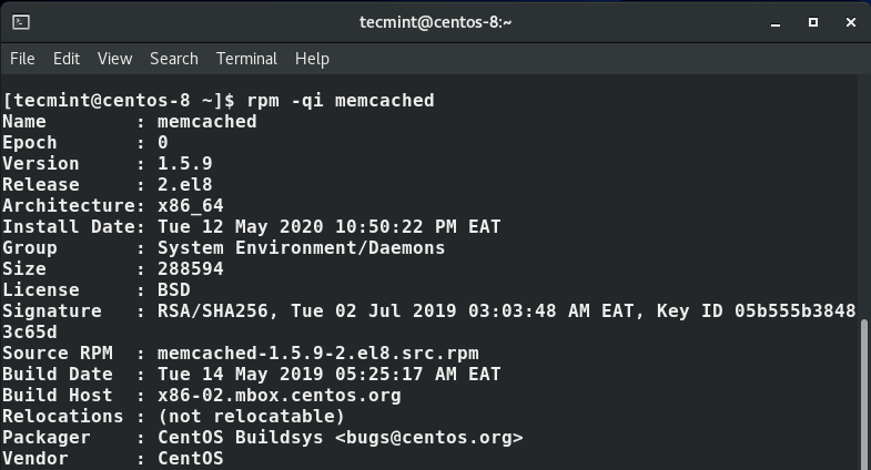 View Memcached Information