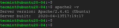  Verificar la versión de Apache en Ubuntu 