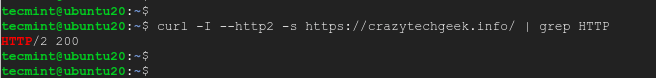 Check HTTP/2 Protocol in Apache
