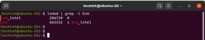  Verificar módulos KVM en Ubuntu 