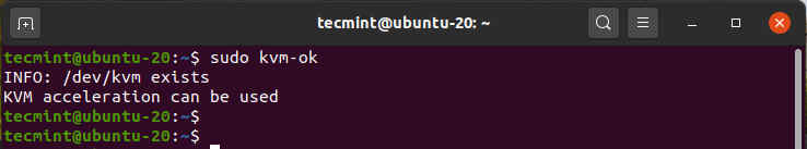 Check KVM Support in Ubuntu