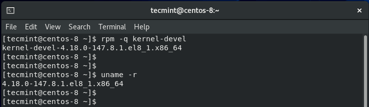 Verificar la versión del kernel