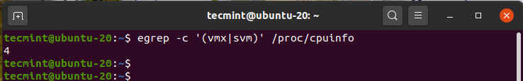 Verifique el soporte de virtualización en Ubuntu