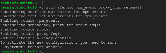 Enable Event MPM in Apache