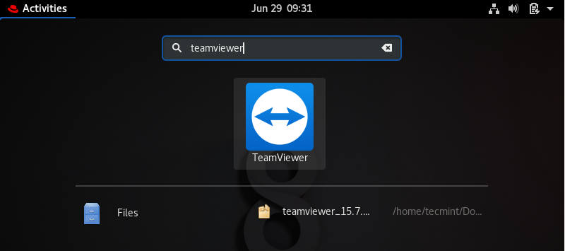 Search TeamViewer in RHEL 8