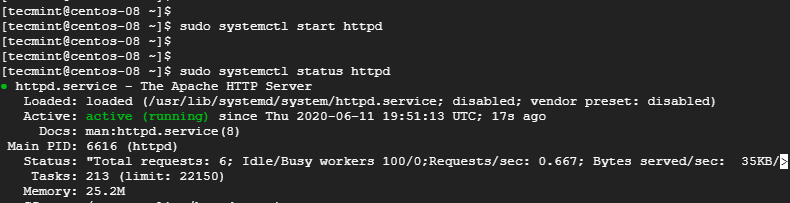 Verify Apache Service Status