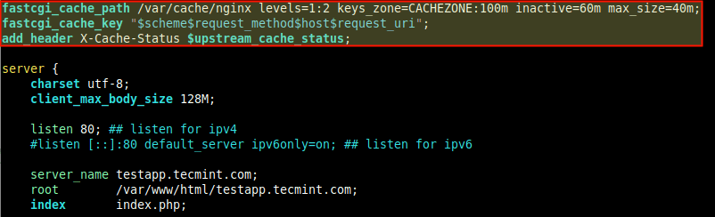 Enable FastCGI Cache in NGINX