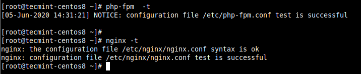  Verifique la configuración de Nginx y PHP-FPM 