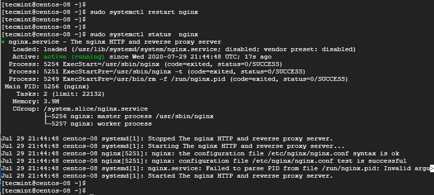 Check Nginx Status in CentOS