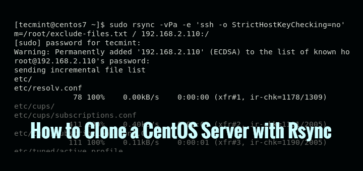 Clone CentOS Server with Rsync