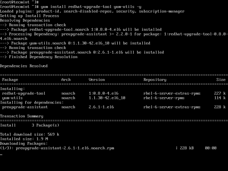 Install Red Hat Upgrade Tool