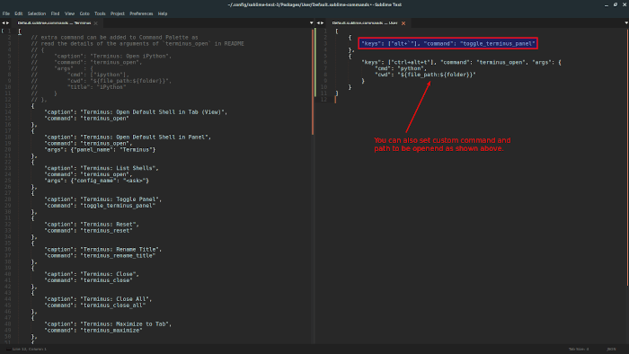 Terminus Key Binding