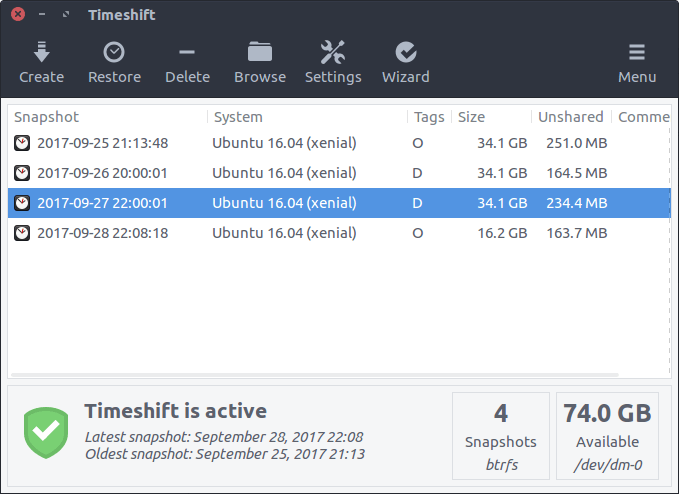 Timeshift - Linux Backup and Restore Tool