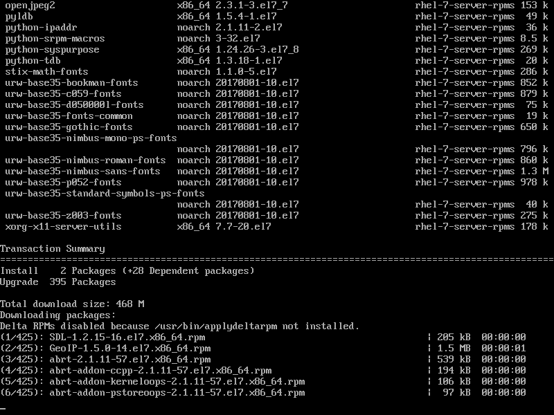 Updating RHEL 7