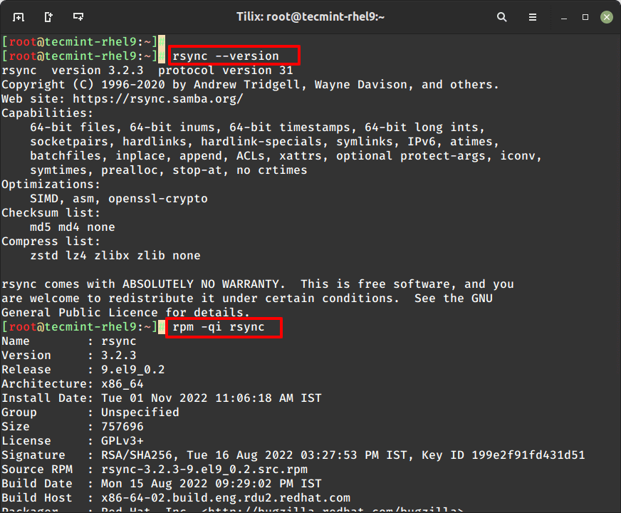 Check Rsync Version in Linux