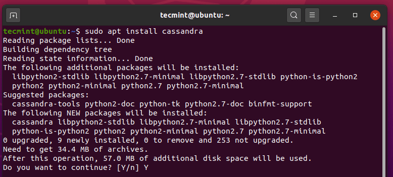 Install Apache Cassandra in Ubuntu