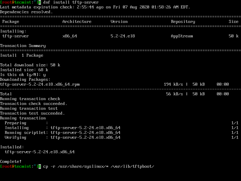 Install TFTP-Server in CentOS