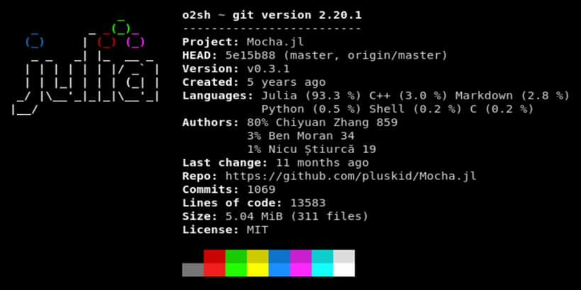  Onefetch-Mostrar información del proyecto Git 
