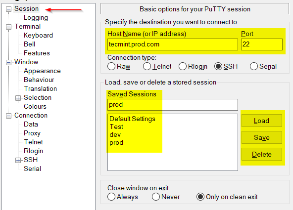 Putty Remote SSH Connection