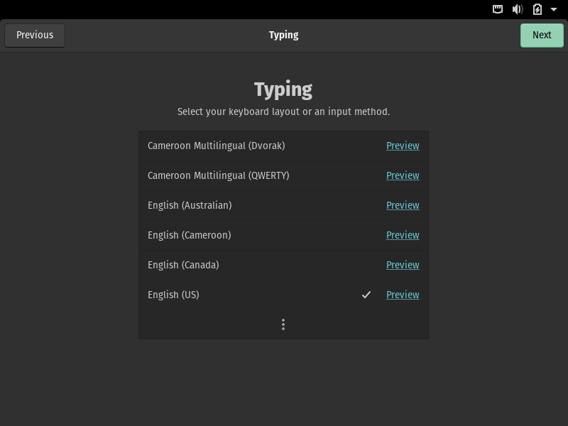 Select PopOS Keyboard Layout Input