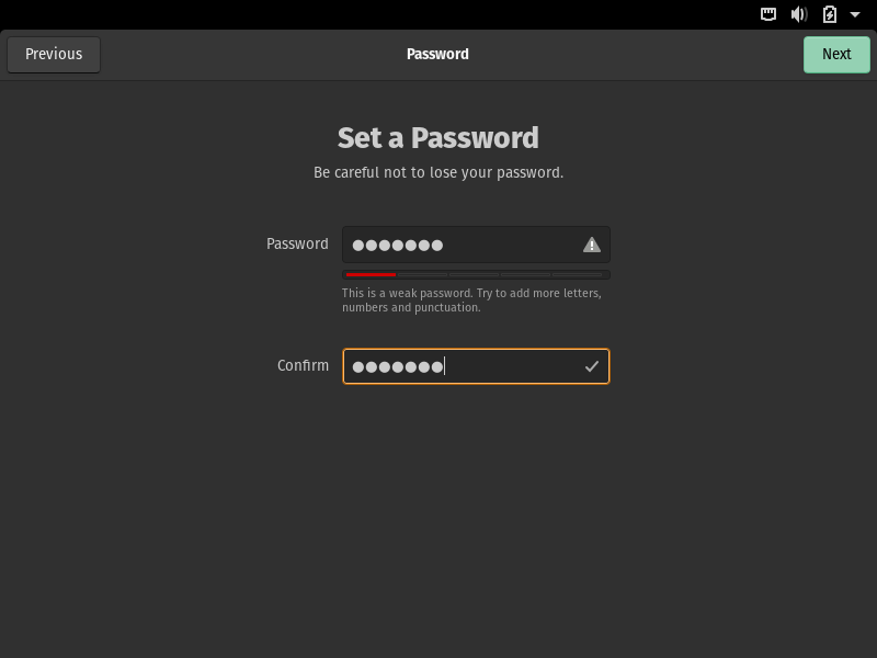 Set User Password for PopOS