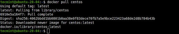 Download CentOS Docker Image