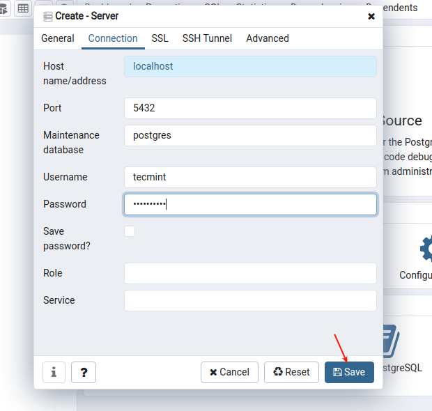 PostgreSQL Database Settings