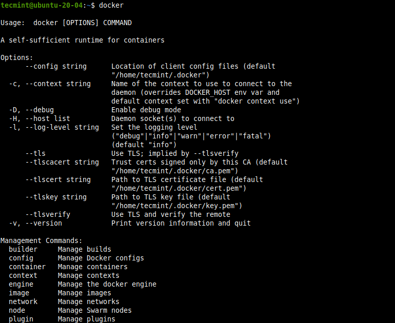  Lista de comandos de Docker 