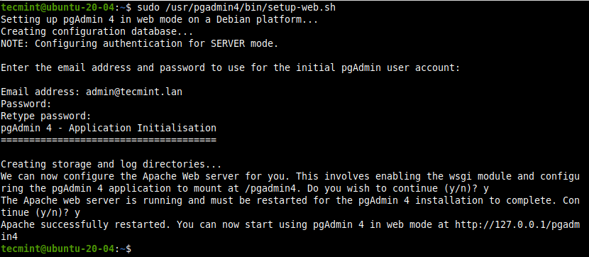 Set Up PgAdmin in Ubuntu