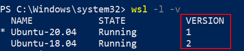 Check WSL Version