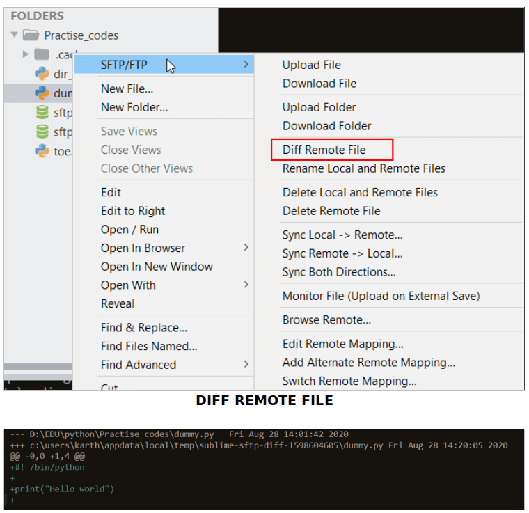 Diff Remote File