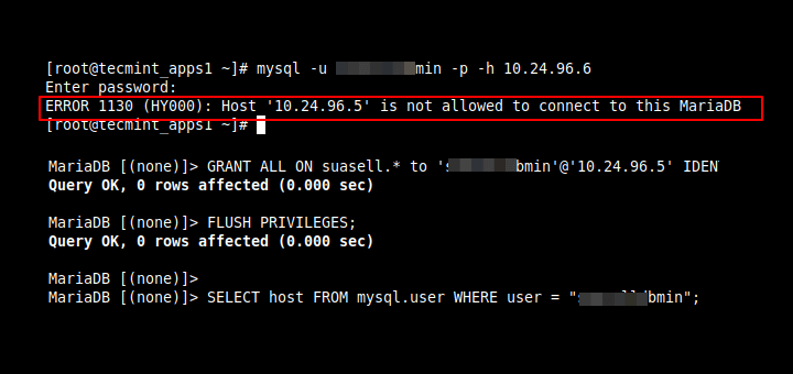 How to Fix ERROR 1130 (HY000): Host is not allowed to connect to this MySQL server