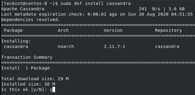 Install Apache Cassandra in CentOS