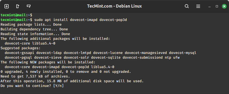 Install Dovecot in Ubuntu