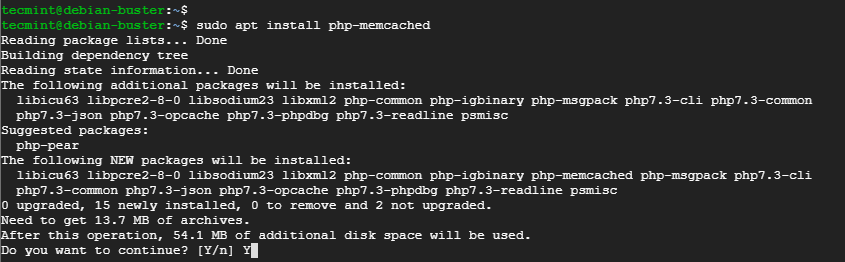 Install PHP-Memcached in Debian 10